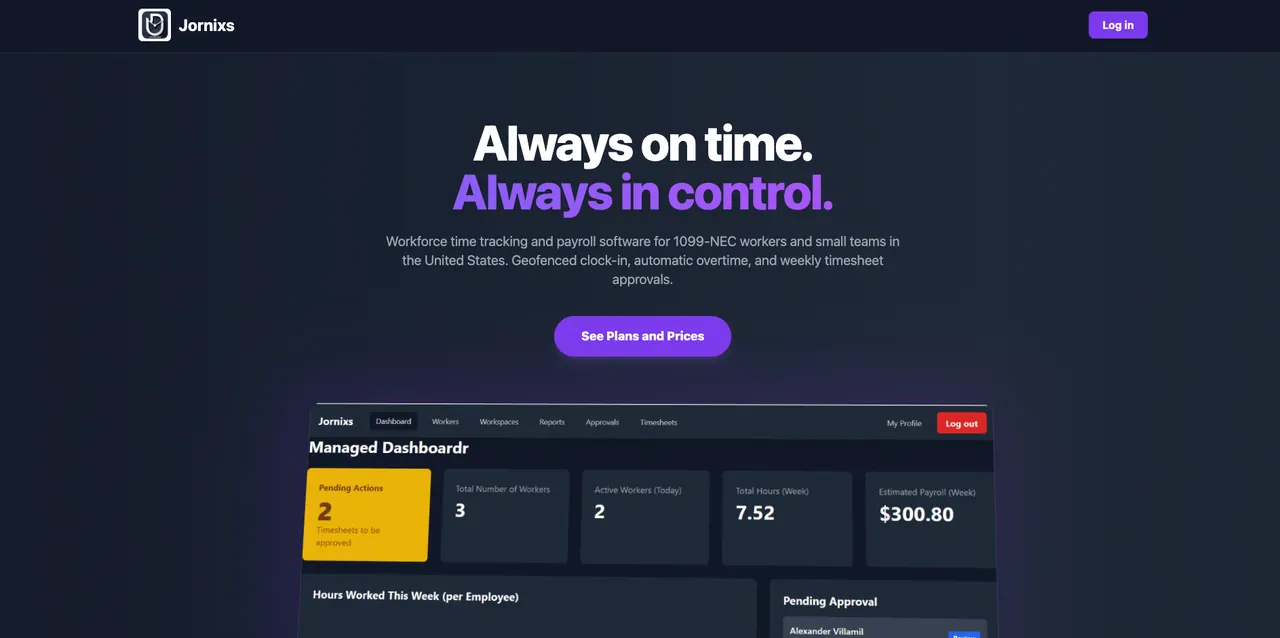 Jornixs — SaaS · Time tracking desarrollado por AGIL